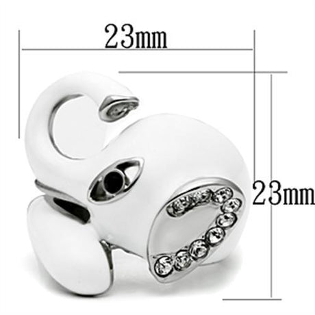 High polished (no plating) Stainless Steel Ring with Top Grade Crystal  in Jet
