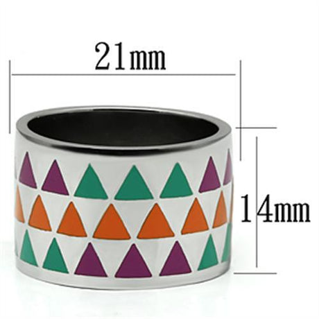 High polished (no plating) Stainless Steel Ring with Epoxy  in Multi Color