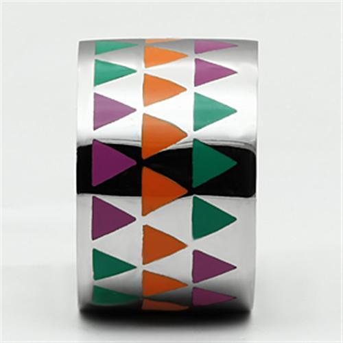 High polished (no plating) Stainless Steel Ring with Epoxy  in Multi Color
