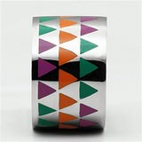 High polished (no plating) Stainless Steel Ring with Epoxy  in Multi Color