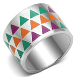 High polished (no plating) Stainless Steel Ring with Epoxy  in Multi Color