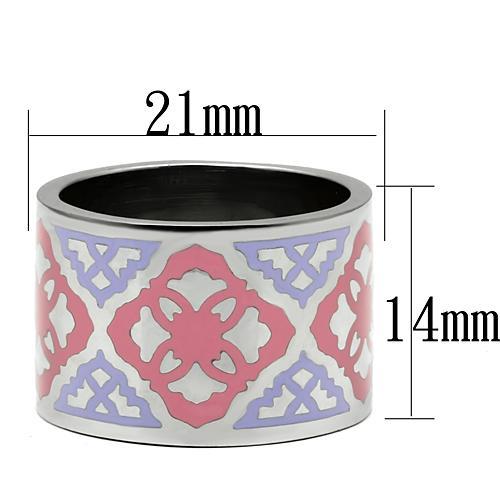 High polished (no plating) Stainless Steel Ring with Epoxy  in Multi Color