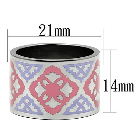 High polished (no plating) Stainless Steel Ring with Epoxy  in Multi Color