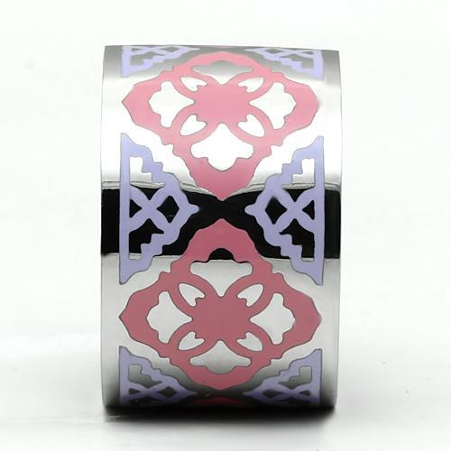 High polished (no plating) Stainless Steel Ring with Epoxy  in Multi Color