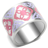 High polished (no plating) Stainless Steel Ring with Epoxy  in Multi Color