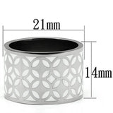 High polished (no plating) Stainless Steel Ring with Epoxy  in White