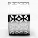 High polished (no plating) Stainless Steel Ring with Epoxy  in White