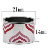High polished (no plating) Stainless Steel Ring with Epoxy  in Multi Color