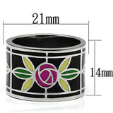 High polished (no plating) Stainless Steel Ring with Epoxy  in Multi Color