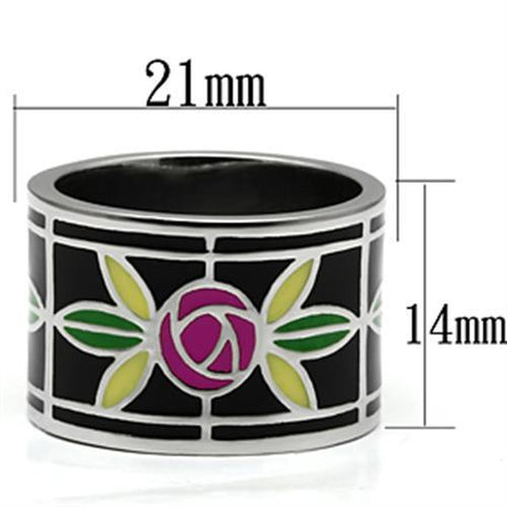 High polished (no plating) Stainless Steel Ring with Epoxy  in Multi Color