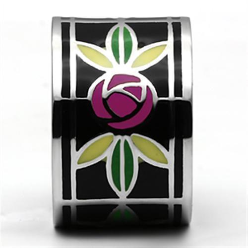 High polished (no plating) Stainless Steel Ring with Epoxy  in Multi Color