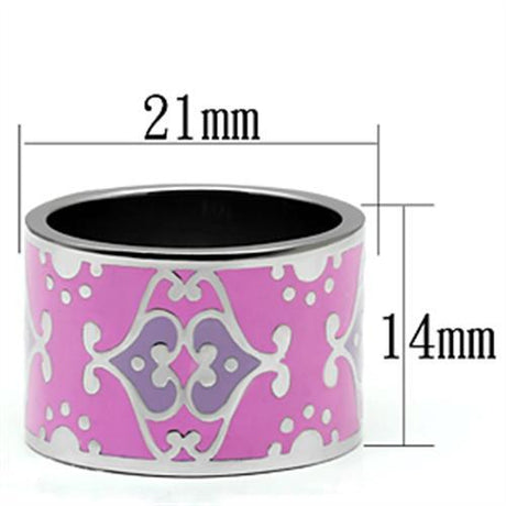 High polished (no plating) Stainless Steel Ring with Epoxy  in Multi Color