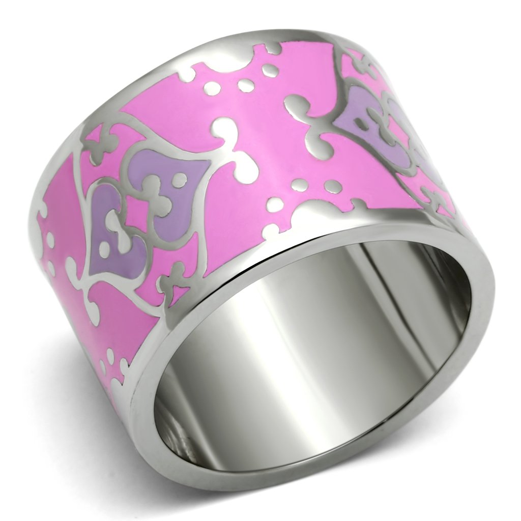 High polished (no plating) Stainless Steel Ring with Epoxy  in Multi Color