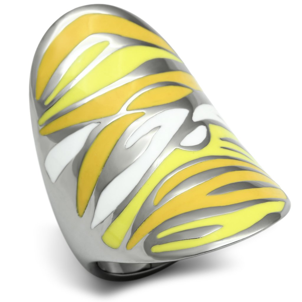 High polished (no plating) Stainless Steel Ring with Epoxy  in Multi Color