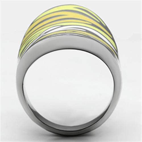 High polished (no plating) Stainless Steel Ring with Epoxy  in Multi Color