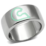 High polished (no plating) Stainless Steel Ring with Epoxy  in Multi Color