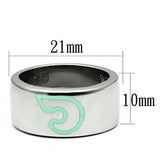 High polished (no plating) Stainless Steel Ring with Epoxy  in Multi Color