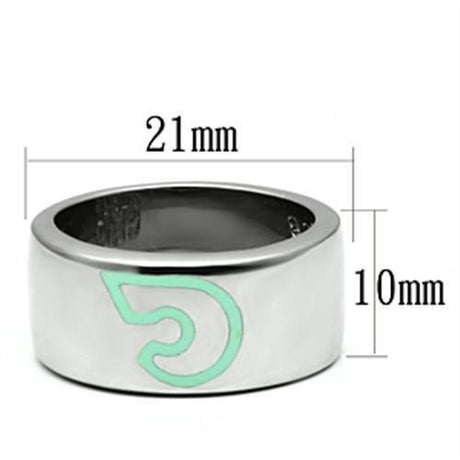 High polished (no plating) Stainless Steel Ring with Epoxy  in Multi Color
