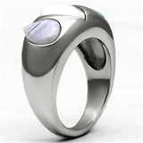 High polished (no plating) Stainless Steel Ring with Synthetic Synthetic Glass in Multi Color