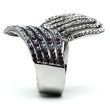 High polished (no plating) Stainless Steel Ring with Top Grade Crystal  in Multi Color