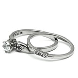 High polished (no plating) Stainless Steel Ring with AAA Grade CZ  in Clear