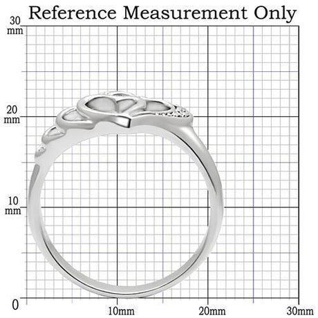 High polished (no plating) Stainless Steel Ring with AAA Grade CZ  in Clear