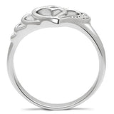 High polished (no plating) Stainless Steel Ring with AAA Grade CZ  in Clear