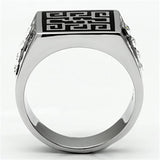 High polished (no plating) Stainless Steel Ring with Top Grade Crystal  in Clear