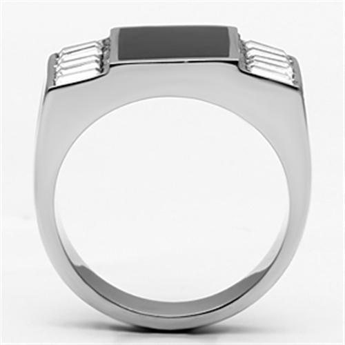 High polished (no plating) Stainless Steel Ring with Top Grade Crystal  in Clear