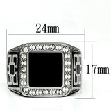 High polished (no plating) Stainless Steel Ring with Top Grade Crystal  in Clear