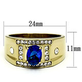 IP Gold(Ion Plating) Stainless Steel Ring with Synthetic Synthetic Glass in Montana