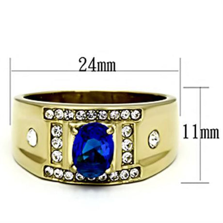 IP Gold(Ion Plating) Stainless Steel Ring with Synthetic Synthetic Glass in Montana