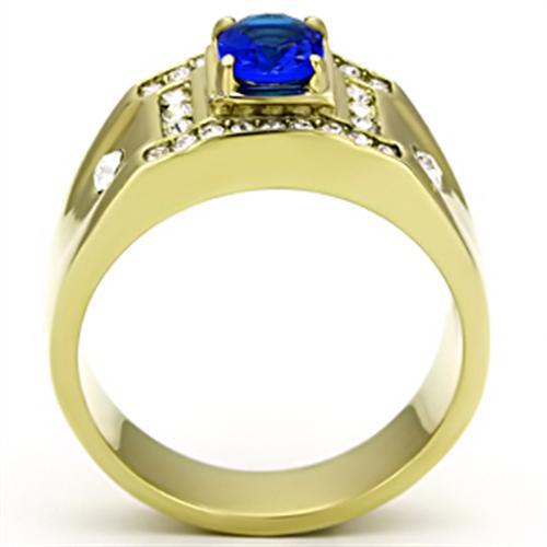 IP Gold(Ion Plating) Stainless Steel Ring with Synthetic Synthetic Glass in Montana