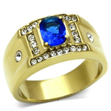 IP Gold(Ion Plating) Stainless Steel Ring with Synthetic Synthetic Glass in Montana