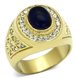 IP Gold(Ion Plating) Stainless Steel Ring with Synthetic Synthetic Glass in Montana