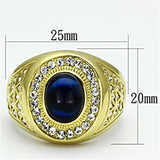IP Gold(Ion Plating) Stainless Steel Ring with Synthetic Synthetic Glass in Montana