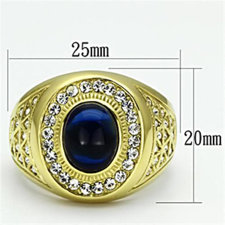 IP Gold(Ion Plating) Stainless Steel Ring with Synthetic Synthetic Glass in Montana