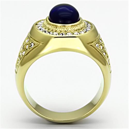 IP Gold(Ion Plating) Stainless Steel Ring with Synthetic Synthetic Glass in Montana