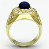 IP Gold(Ion Plating) Stainless Steel Ring with Synthetic Synthetic Glass in Montana