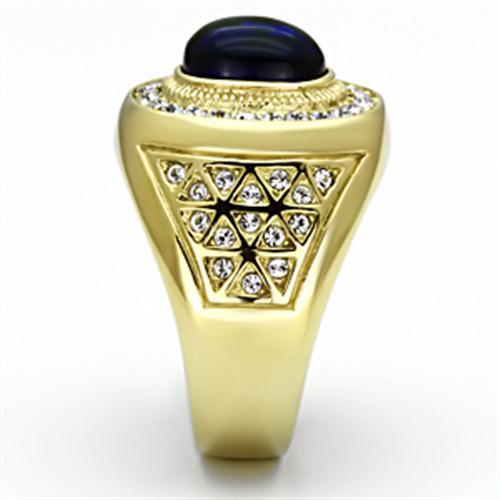 IP Gold(Ion Plating) Stainless Steel Ring with Synthetic Synthetic Glass in Montana