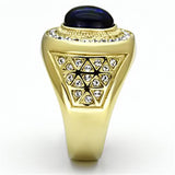 IP Gold(Ion Plating) Stainless Steel Ring with Synthetic Synthetic Glass in Montana