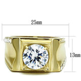 IP Gold(Ion Plating) Stainless Steel Ring with AAA Grade CZ  in Clear