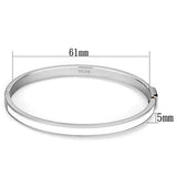 High polished (no plating) Stainless Steel Bangle with Epoxy  in White