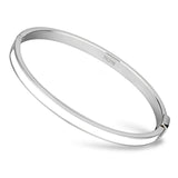 High polished (no plating) Stainless Steel Bangle with Epoxy  in White