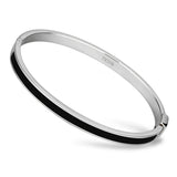 High polished (no plating) Stainless Steel Bangle with Epoxy  in Jet