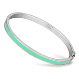 High polished (no plating) Stainless Steel Bangle with Epoxy  in Turquoise