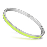 High polished (no plating) Stainless Steel Bangle with Epoxy  in Apple Green color