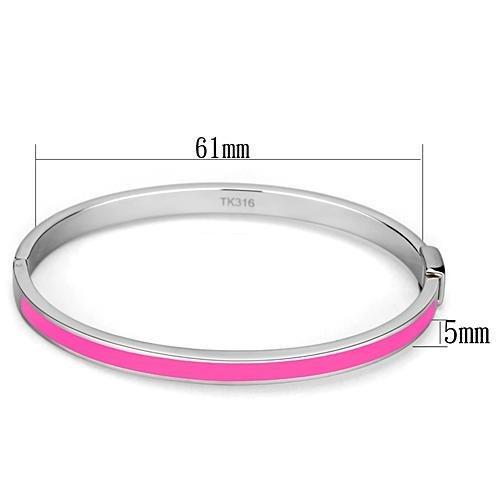 High polished (no plating) Stainless Steel Bangle with Epoxy  in Rose