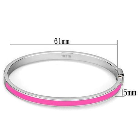 High polished (no plating) Stainless Steel Bangle with Epoxy  in Rose