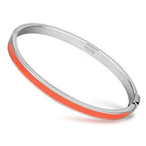 High polished (no plating) Stainless Steel Bangle with Epoxy  in Orange